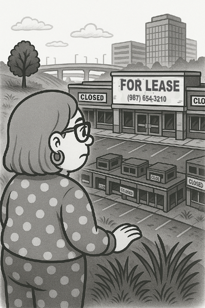 Run-down strip mall becomes a thing of the past.