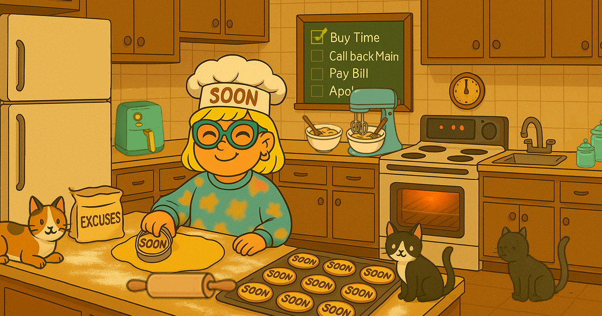 Narcy baking 'SOON' cookies to buy time—promises without progress