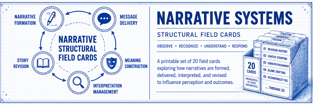 Blueprint-style narrative field card banner