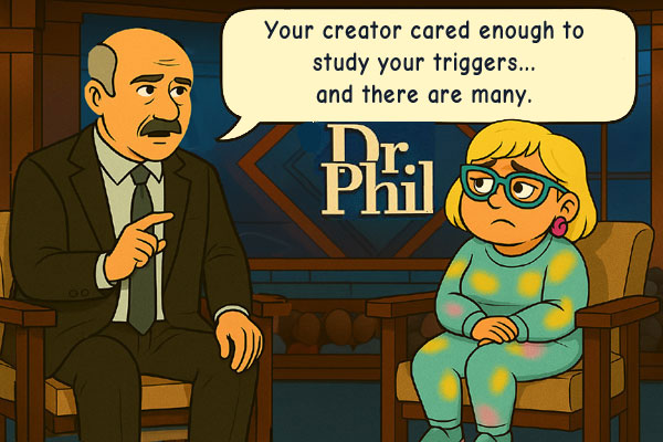 Dr. Phil introduces Narcy’s long list of documented triggers.