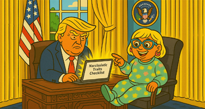 Narcy kicks it with Trump in the Oval Office.